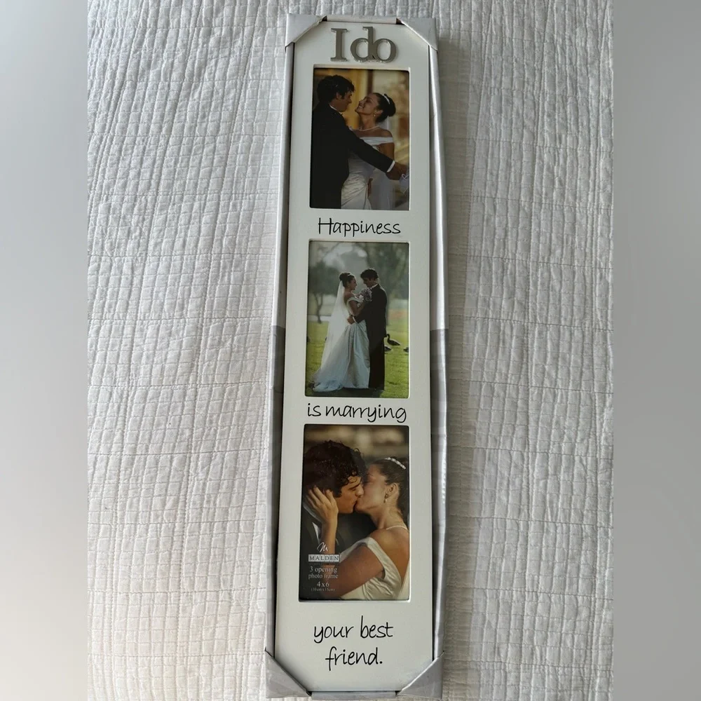 NIB Wedding 3 Photo Hanging Frame 4x6